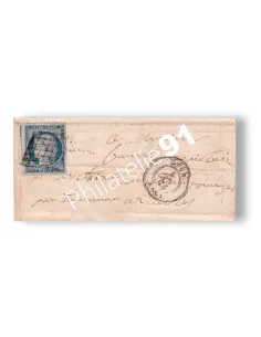 Timbres n° 4 non dentelé sur lettre, lettre France
