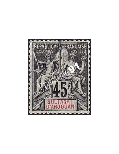 ANJOUAN, n° 18 oblitéré, timbres des colonies françaises