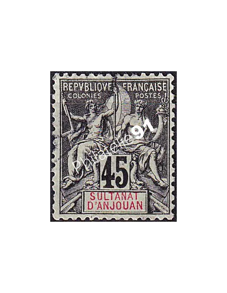 ANJOUAN, n° 18 oblitéré, timbres des colonies françaises