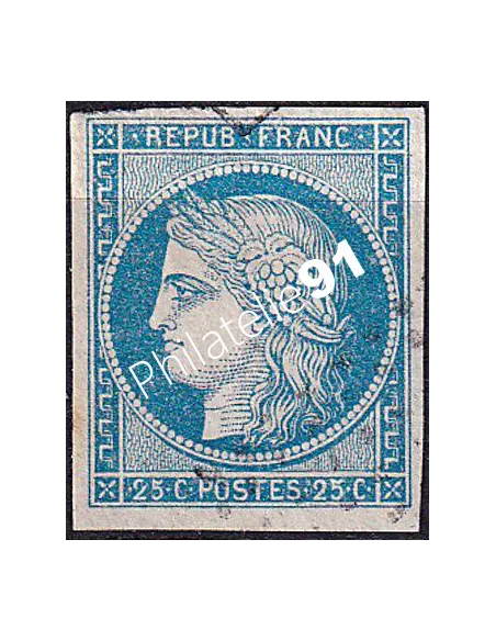 Timbre Classique n° 4 non dentelé oblitéré, collection timbres France
