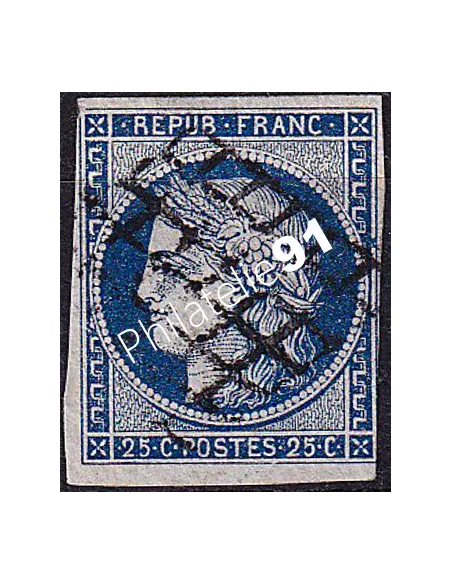 Timbre Classique n° 4a non dentelé oblitéré, collection timbres France