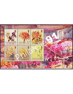 Timbres de GUERNESEY, bloc n° 56, FLEURS, collection timbres d'Europe