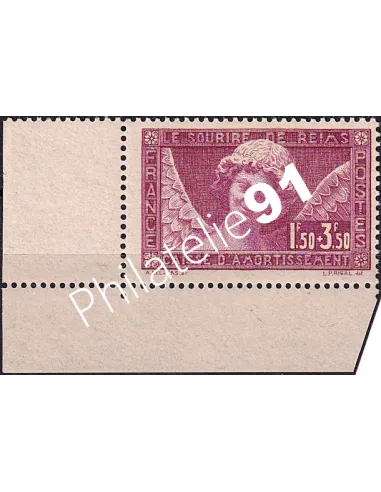 Timbre n° 256 neuf, avec coin de feuille, collection timbres de France