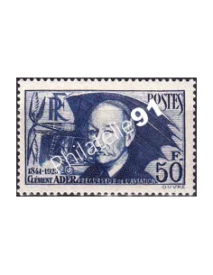 Timbre n° 398a, papier épais, timbres France