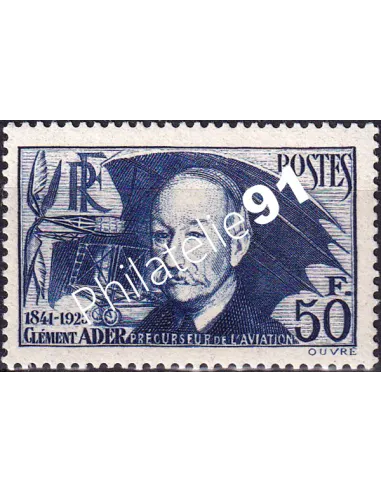 Timbre n° 398a, papier épais, timbres France