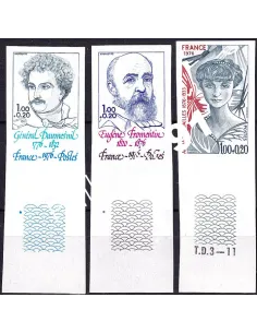 n° 1896 à 1898 non dentelés neufs, collection timbres France