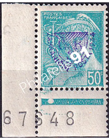 Timbre de la Libération de Vire n° 4M, signé, timbres France