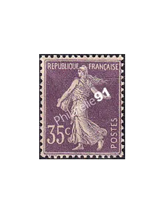 Timbre n° 136e charnière, papier crème, collection timbres France