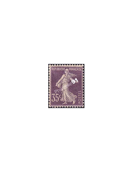 Timbre n° 136e charnière, papier crème, collection timbres France