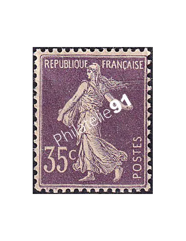 Timbre n° 136e charnière, papier crème, collection timbres France