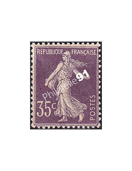 Timbre n° 136e charnière, papier crème, collection timbres France