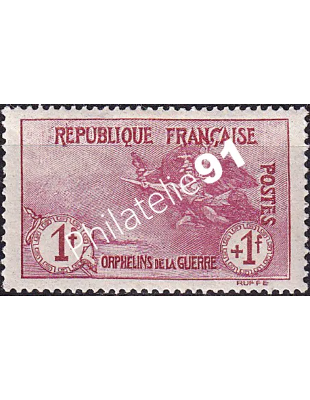 Timbre n° 154 charnière, très bon centrage, collection timbres France