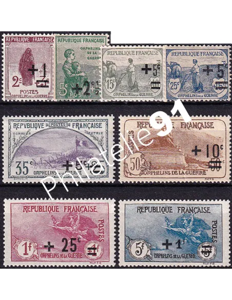 Timbres n° 162 à 169 neufs, collection timbres France