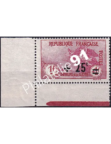 Timbre n° 168 neuf, bord de feuille interpanneau, timbres France