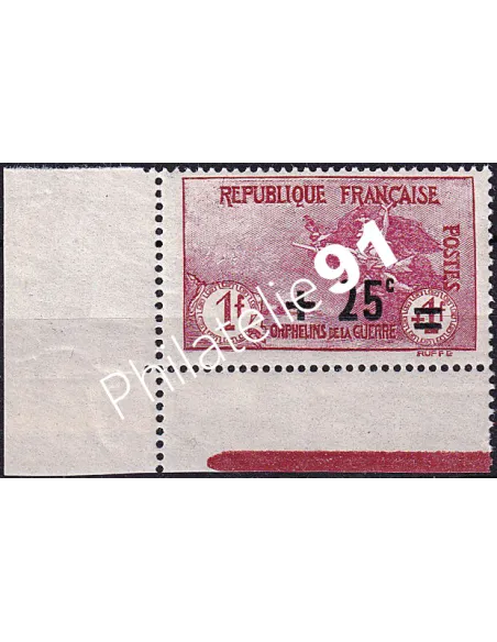 Timbre n° 168 neuf, bord de feuille interpanneau, timbres France