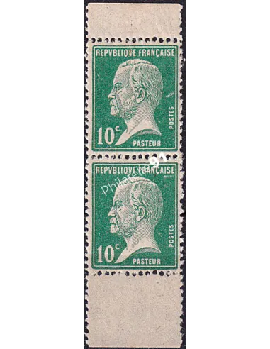 Variété sur n° 170a neuf, mèche de cheveux, en paire, timbres France