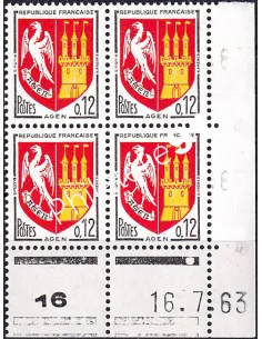 Coin daté sur timbre neuf n° 1353A, collection timbres France