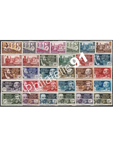 Timbres d'A.E.F. n° 33 à 62 - timbres des colonies françaises