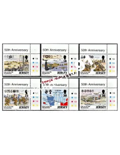 Timbres de Jersey n° 653 à 658 - Débarquement allié en Normandie