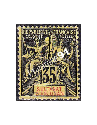 ANJOUAN, n° 17 oblitéré, timbres des colonies françaises