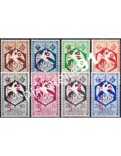 A.E.F., n° 183 à 190 charnière, collection timbres colonies françaises