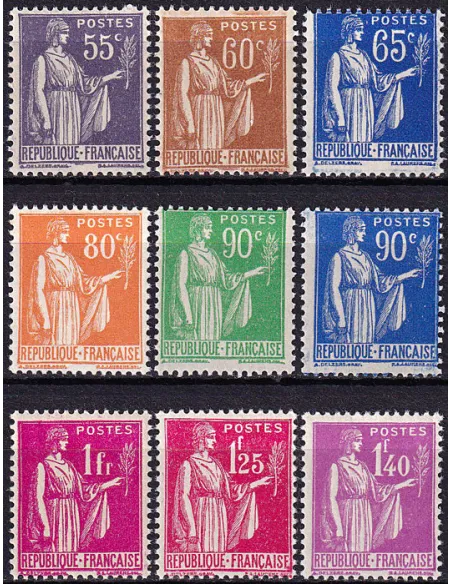Timbres n° 363 à 371 neufs, collection timbres France