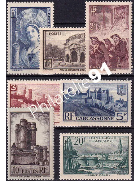 Timbres n° 388 à 394 neufs, collection timbres France