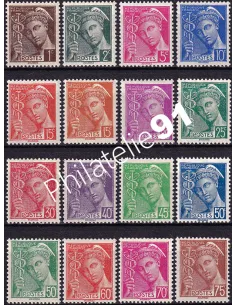 Timbres n° 404 à 416A neufs, collection timbres France