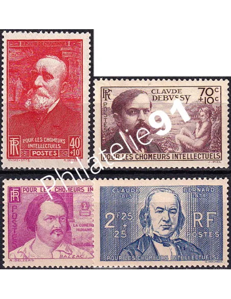 Timbres n° 436 à 439 neufs, collection timbres France