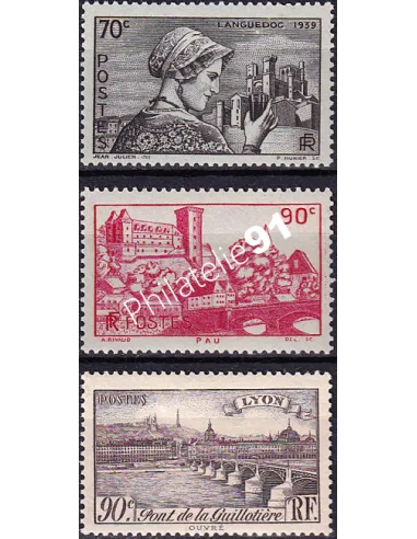 Timbres n° 448 à 450 neufs, collection timbres France