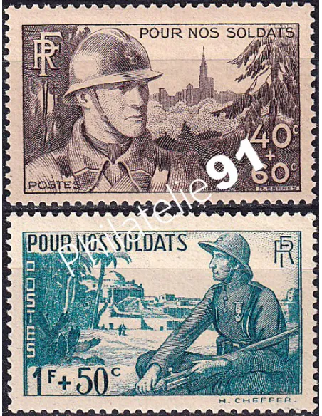 Timbres n° 451 à 452 neufs, collection timbres France