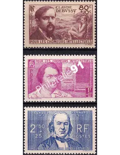 Timbres n° 462 à 464 neufs, collection timbres France