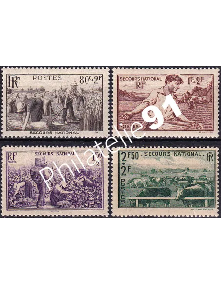 Timbres n° 466 à 469 neufs, collection timbres France
