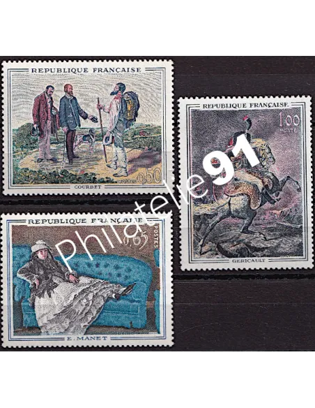 Timbres de France n° 1363, 1364 et 1365 - Tableaux de Maîtres -