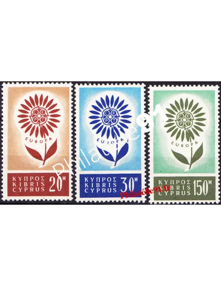 Timbres de Chypre n° 232 à 234 - EUROPA 1964