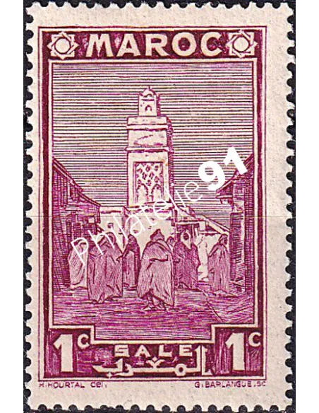 MAROC, n° 163 charnière, collection timbres colonies françaises