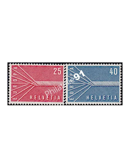 Timbres de Suisse n° 595 à 596 - EUROPA 1957
