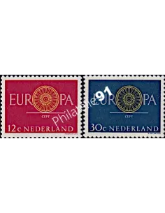 timbres des PAYS-BAS n° 726 et 727 - EUROPA 1960