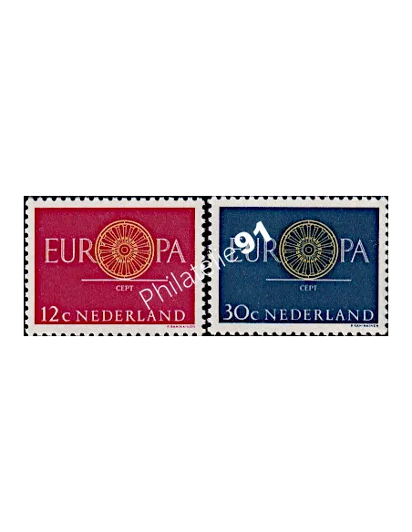 timbres des PAYS-BAS n° 726 et 727 - EUROPA 1960