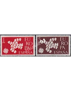 timbres d'Espagne n° 1044 à 1045 - EUROPA 1961