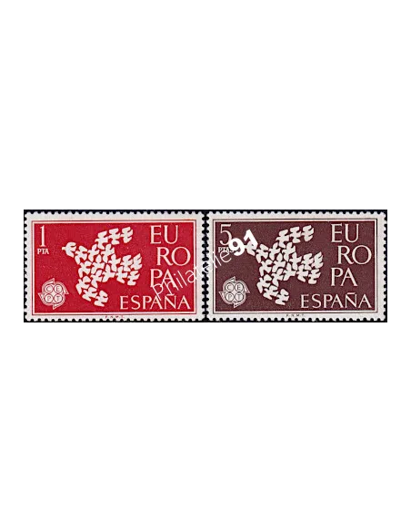 timbres d'Espagne n° 1044 à 1045 - EUROPA 1961