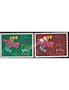 Timbres d'Islande n° 311 et 312 - EUROPA 1961