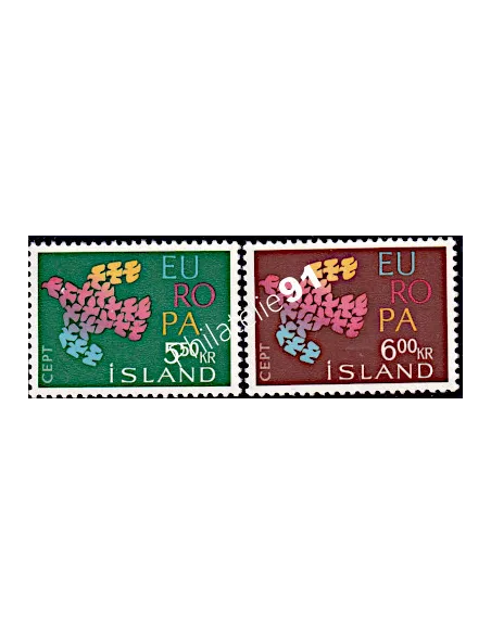 Timbres d'Islande n° 311 et 312 - EUROPA 1961