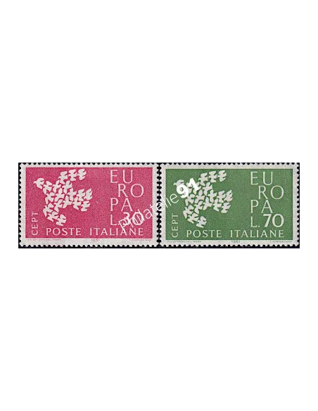 Timbres d'Italie n° 858 à 859 - EUROPA 1961