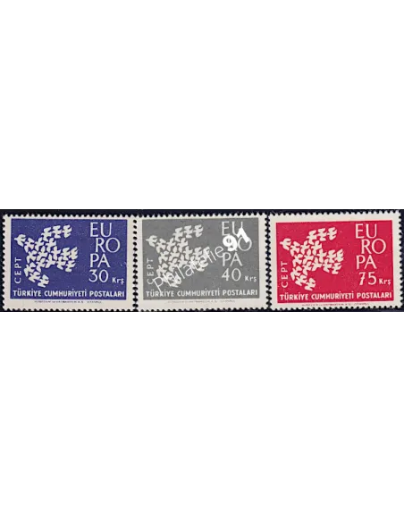Timbres de Turquie n° 1599 - 1601 - EUROPA 1961