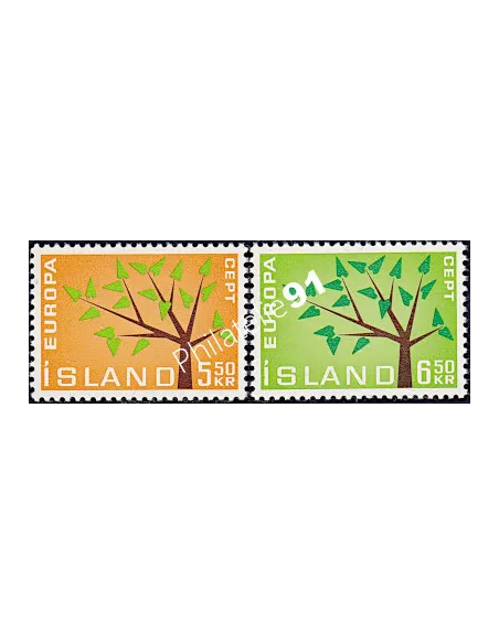 Timbres d'Islande n° 319 et 320 - EUROPA 1961