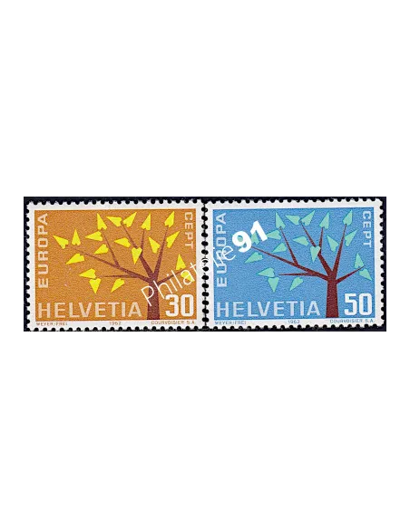 Timbres de SUISSE n° 698 et 699 - EUROPA 1962