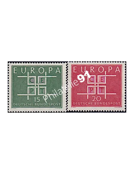 Timbres d'Allemagne n° 278 et 279 - EUROPA 1963