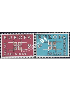 Timbres de BELGIQUE n° 1260 à 1261 - EUROPA 1963
