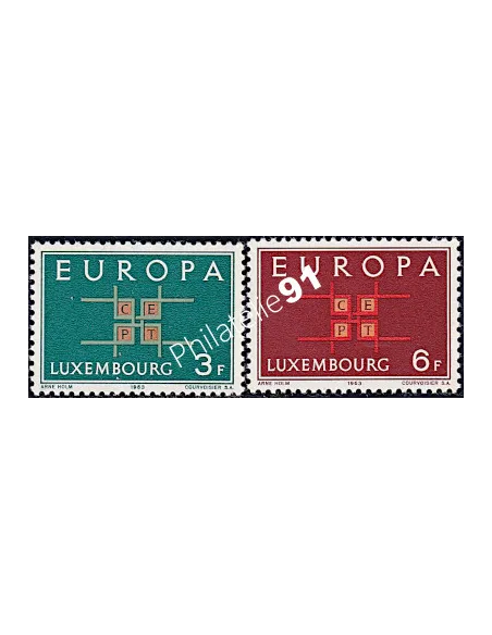 Timbres du LUXEMBOURG n° 634 et 635 - EUROPA 1963